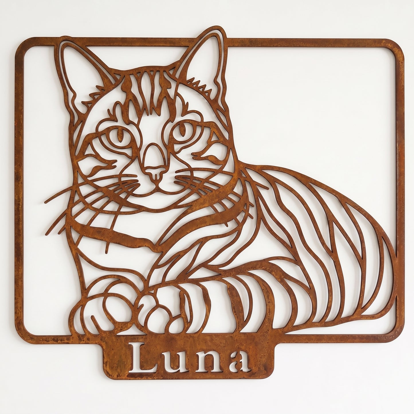 Individuelle Katzen-Wanddekoration aus Metall nach Ihrem Foto