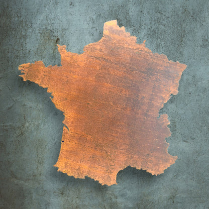 Frankreich | Wanddekoration | Edelrost Corten - Länder aus Metall von DieMetallmacher