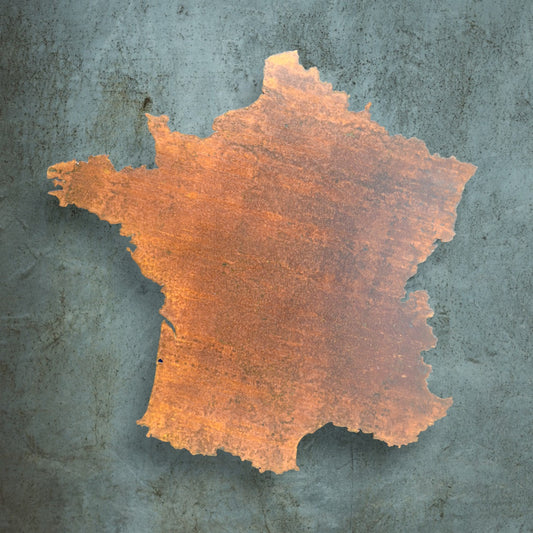 Frankreich | Wanddekoration | Edelrost Corten - Länder aus Metall von DieMetallmacher