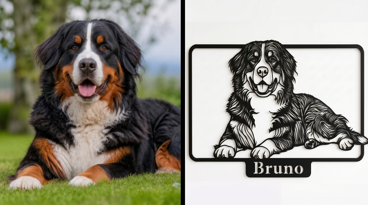 Individuelle Hunde-Wanddekoration aus Metall nach Ihrem Foto - DieMetallmacher