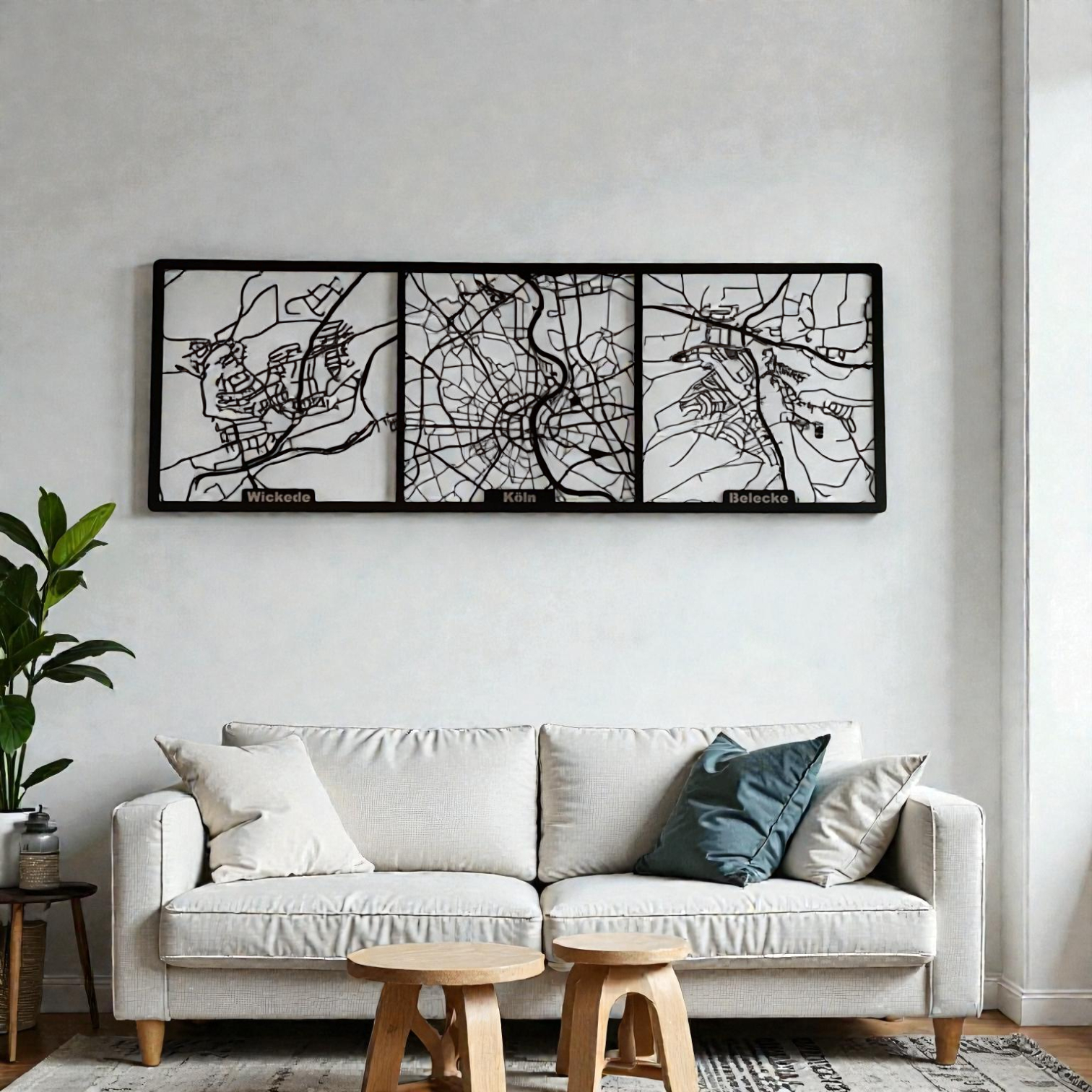 DIEMETALLMACHER Wanddekoration Stadtplancollage