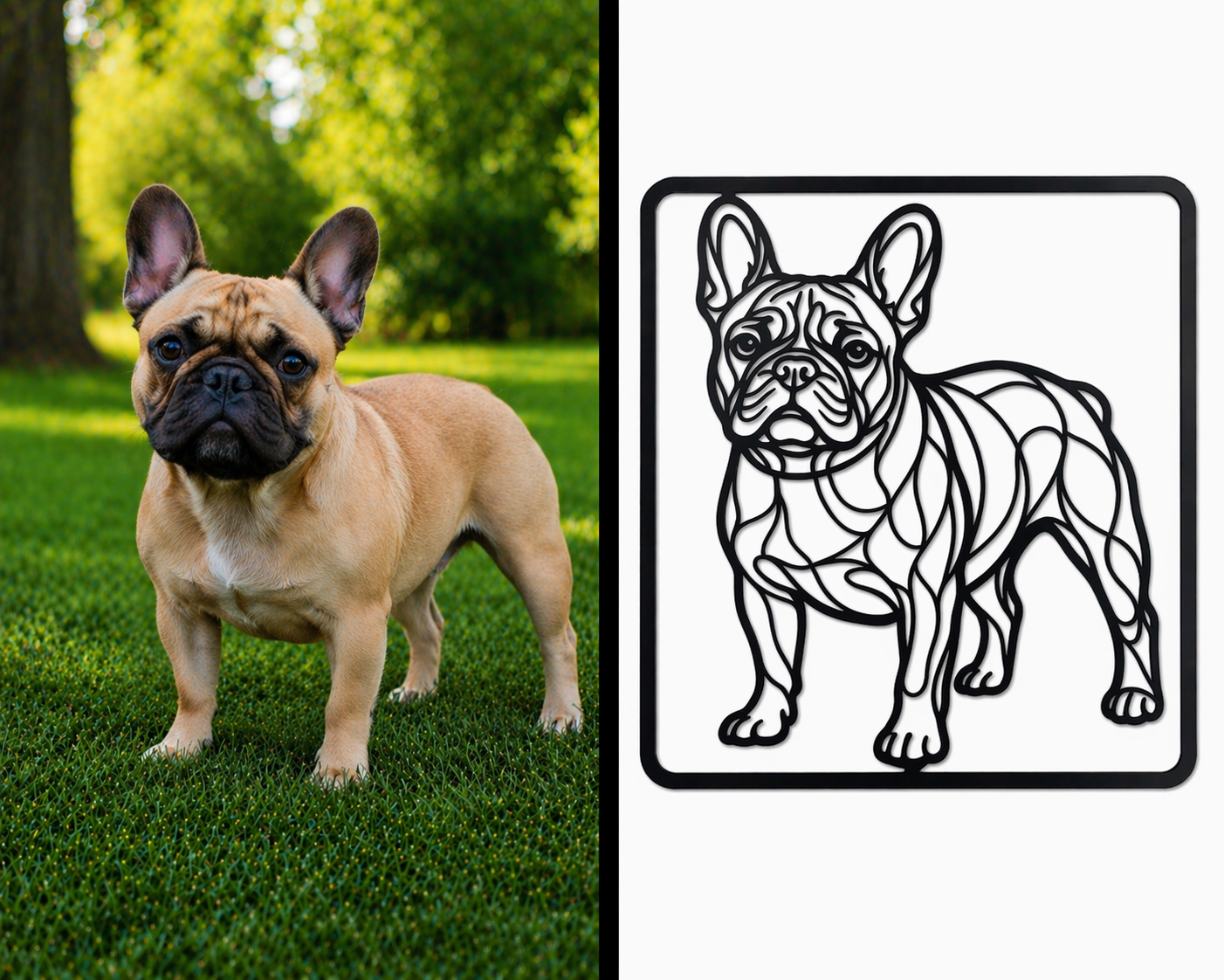 Individuelle Hunde-Wanddekoration aus Metall nach Ihrem Foto - DieMetallmacher