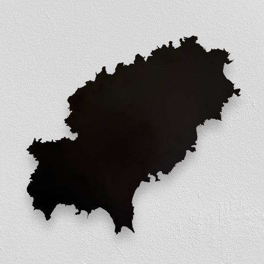 Ibiza als Wanddekoration aus schwarz pulverbeschichtetem Stahl