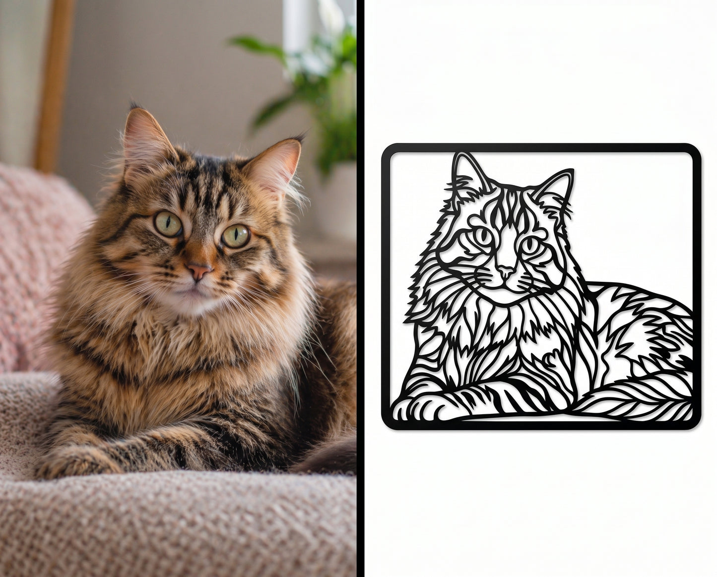 Individuelle Katzen-Wanddekoration aus Metall nach Ihrem Foto - DieMetallmacher