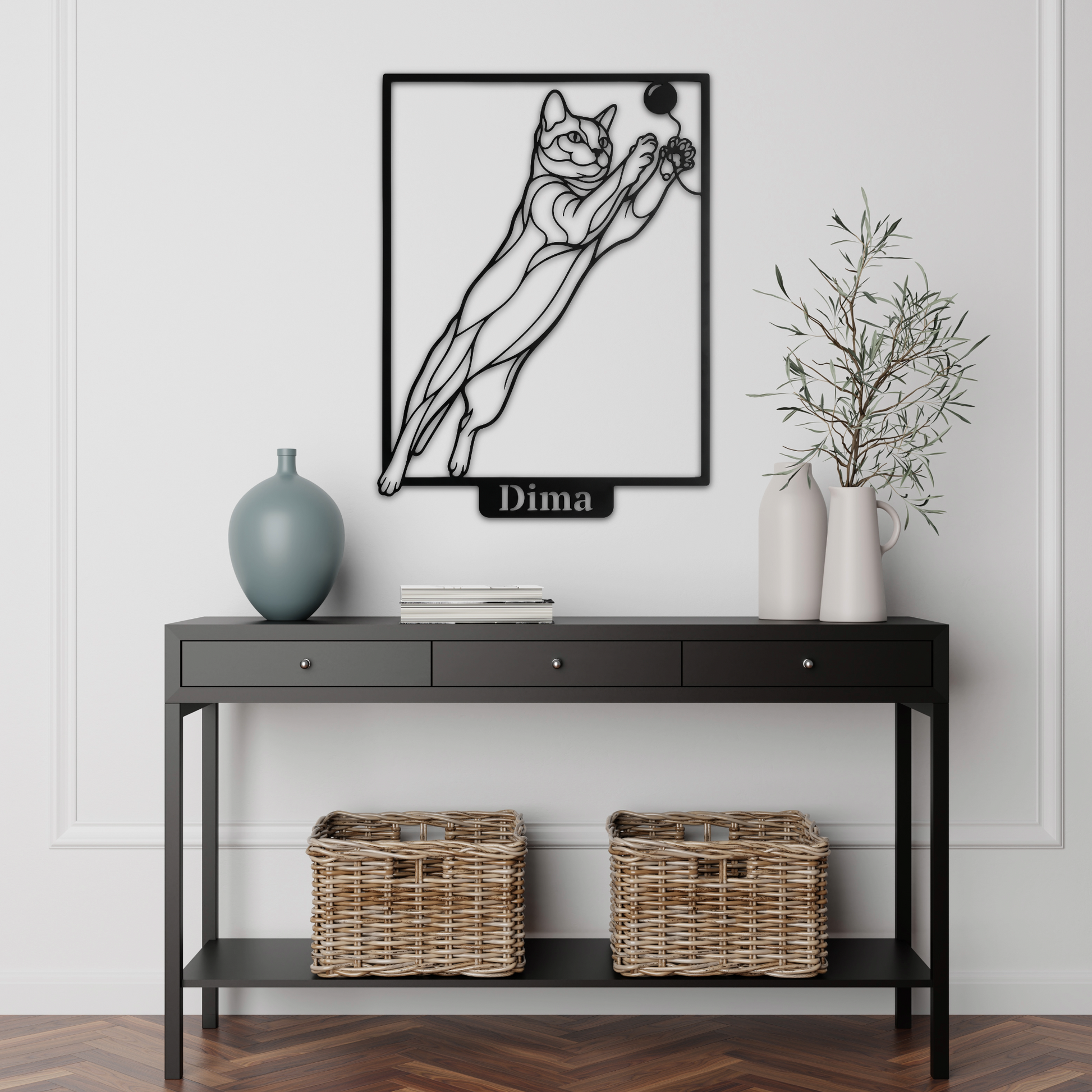 Individuelle Katzen-Wanddekoration aus Metall nach Ihrem Foto - DieMetallmacher