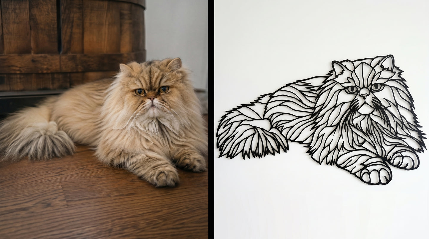 Individuelle Katzen-Wanddekoration aus Metall nach Ihrem Foto - DieMetallmacher