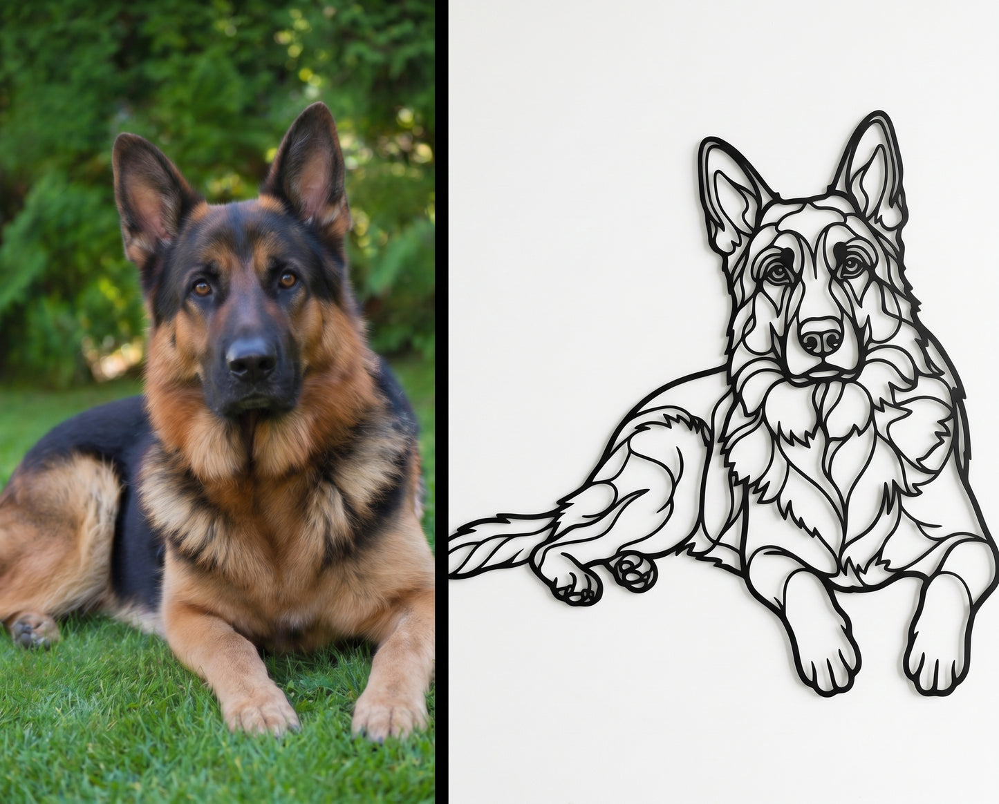 Individuelle Hunde-Wanddekoration aus Metall nach Ihrem Foto - DieMetallmacher