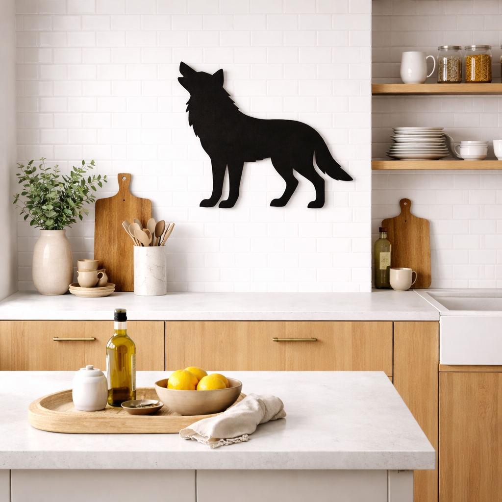 Wolf | Wanddekoration | Schwarzer Stahl, Cortenstahl, Edelstahl - DieMetallmacher