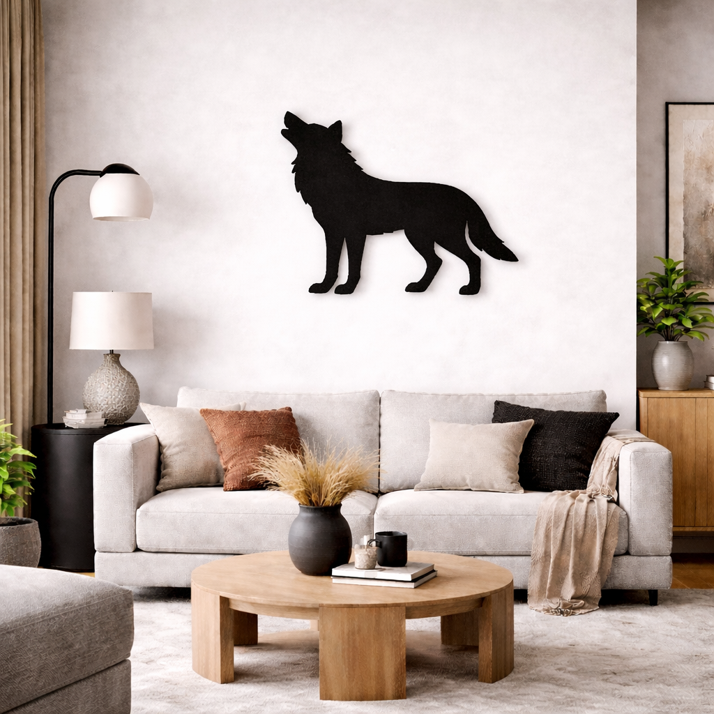 Wolf | Wanddekoration | Schwarzer Stahl, Cortenstahl, Edelstahl - DieMetallmacher
