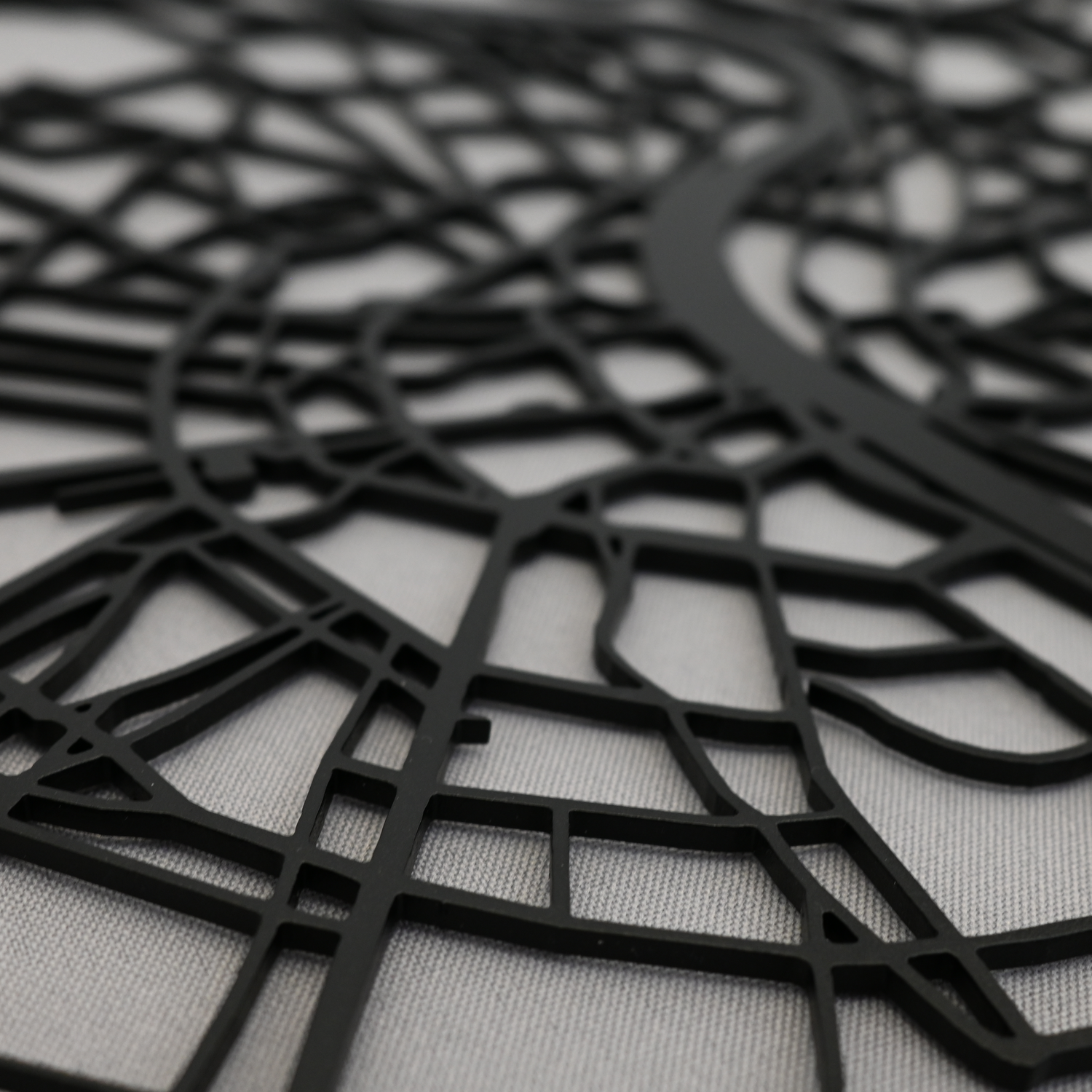 Köln | Wanddekoration Rund | Schwarzer Stahl